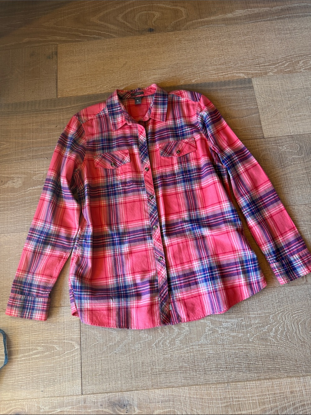 Eddie Bauer Pink Plaid Button-Down Shirt